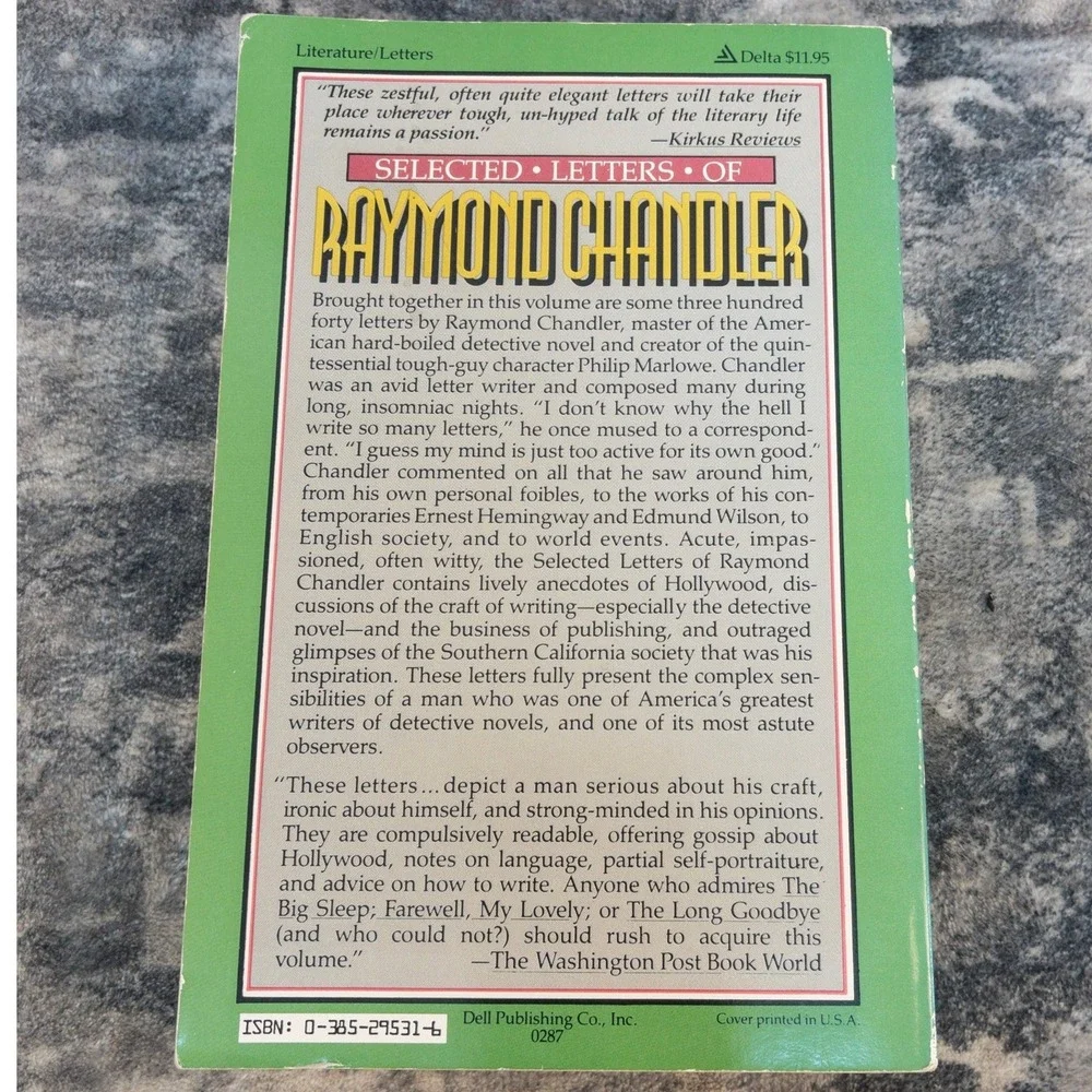 Selected Letters of Raymond Chandler Ed Frank MacShane Vintage Delta Paperback